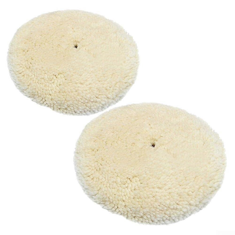 Wool Polishing Pads for Car Polishing and Cleaning Tool, 5' and 6' Wool Disc for Scratch Removal and Restoration (Pack of 2)