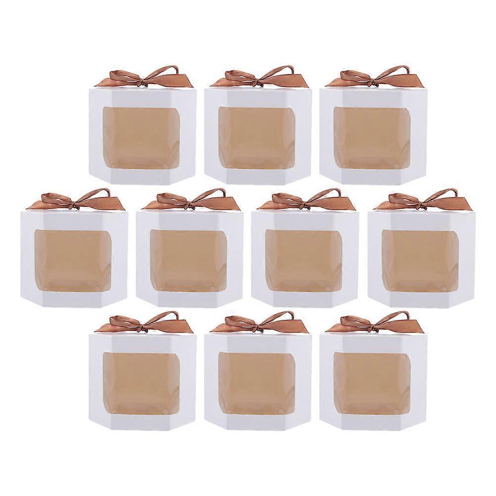 Large Capacity Wedding Candy Box Paper Bakery Boxes Friends Packaging 10Pcs