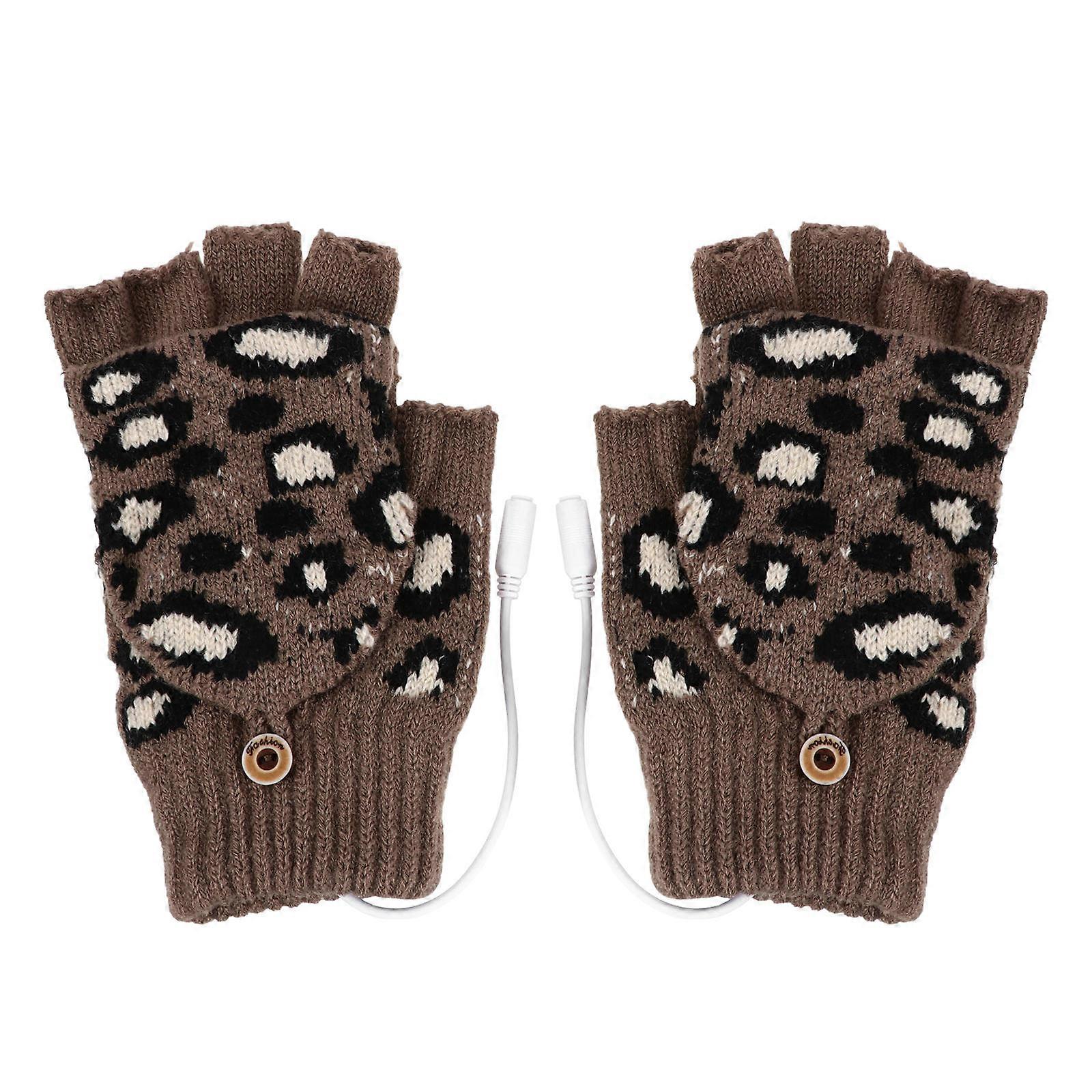 Heated Gloves Warming Gloves Indoor Computer Work Woolen Full-finger USB Powered 1 Pair