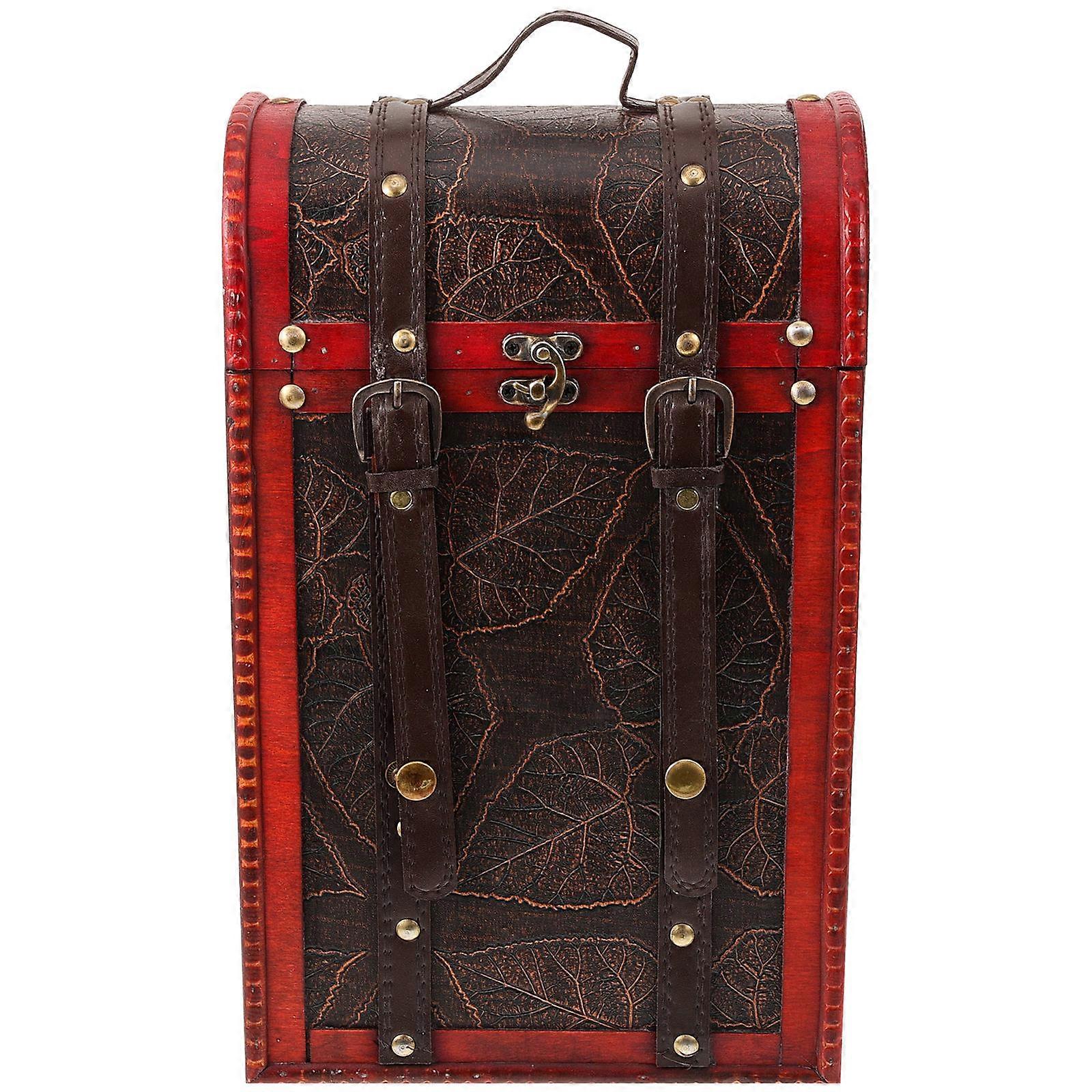 Storage Box Vintage Wood Double Box For Bottles Birthday present Rectangular Shape Portable 1Set