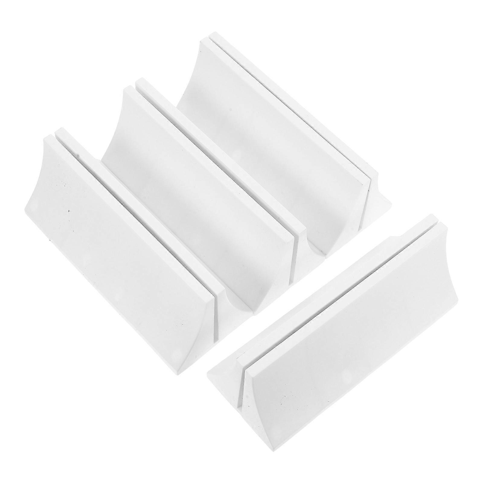 Screen Partition Support Stand Movable Partition Base for School Exams Office Workspaces White Rectangular Shape 4Pcs