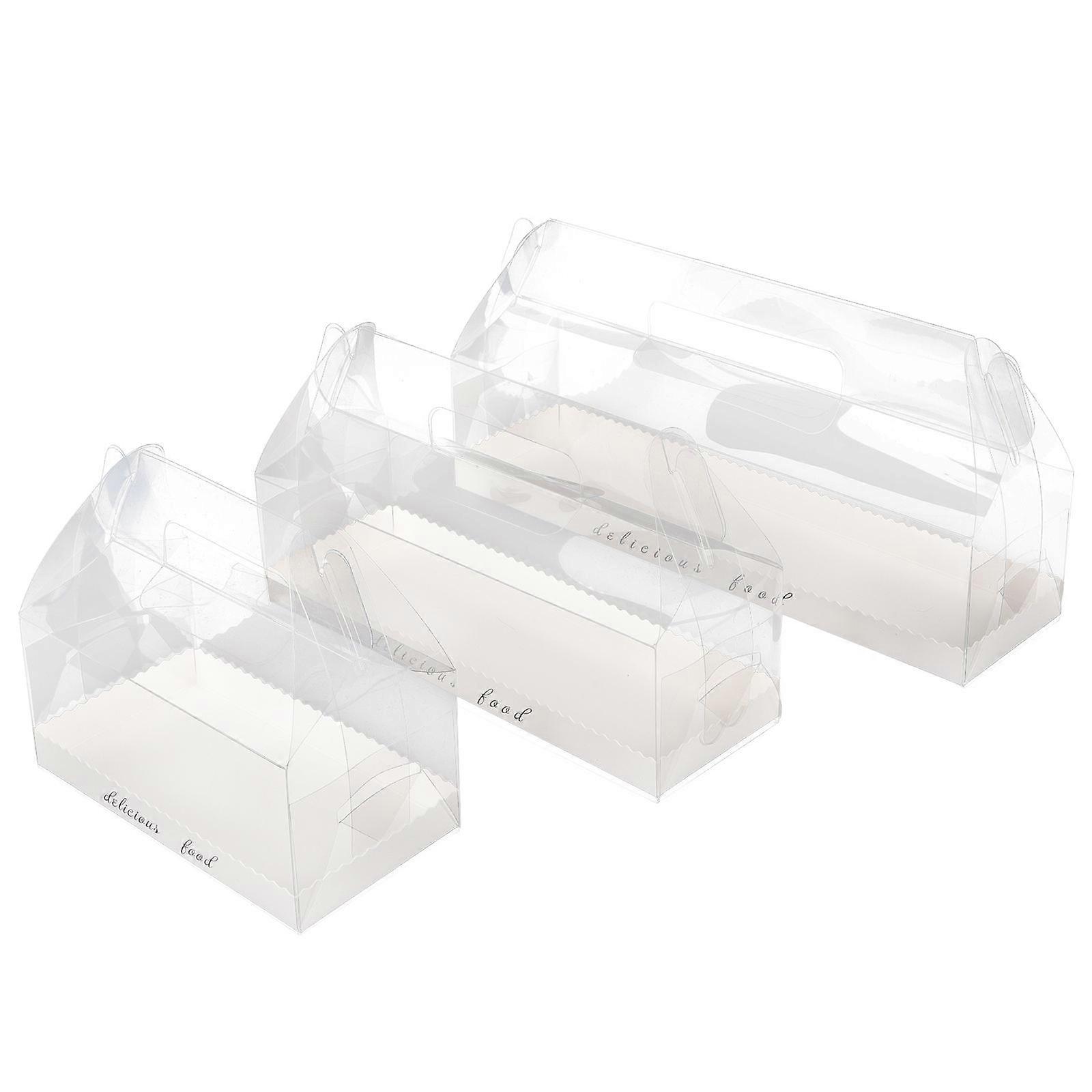 Clear Cake Box Portable Transparent Biscuit Box For Family Use Catering Display 6Pcs