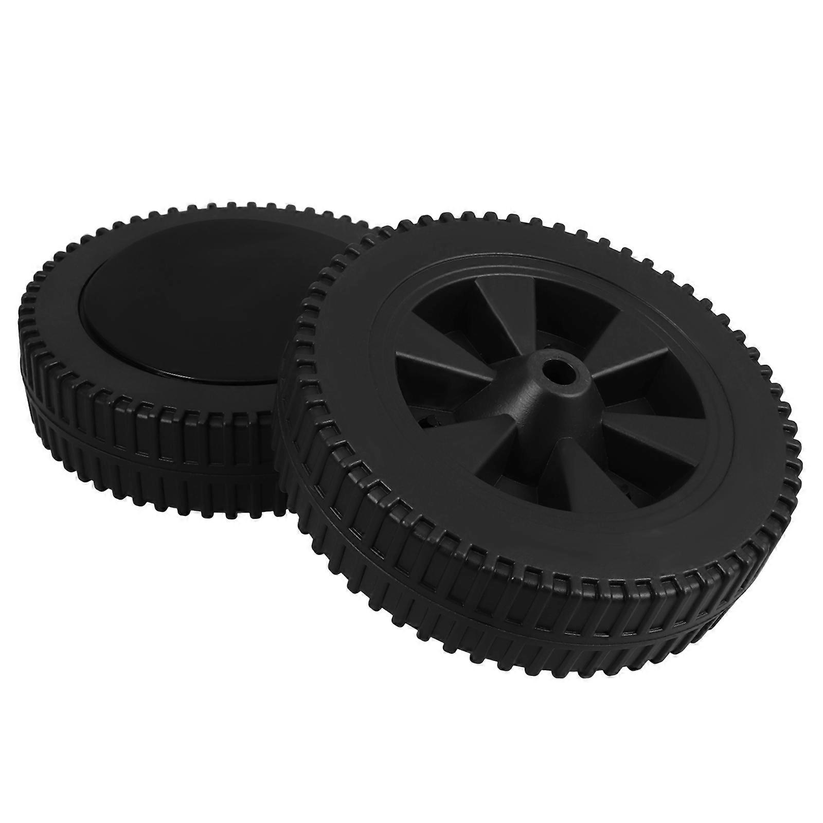 Threaded Caster Wheels 2Pcs 7 Inch Plastic Grill Wheels with Covers for BBQ Grills Gas Grill Cart Trolley Black Versatile Compatibility