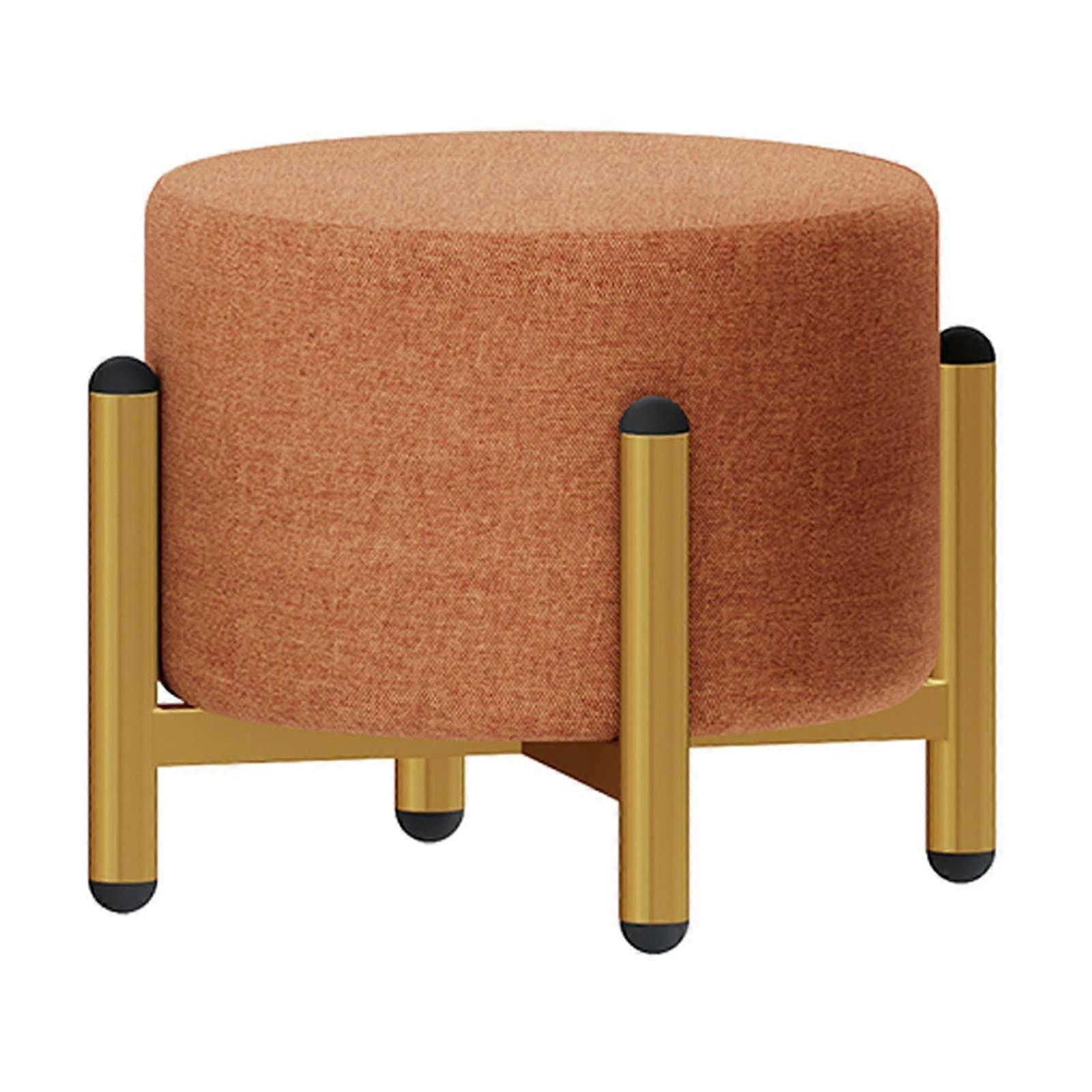 Triple HeightAdjustable Sofa Stool, Stackable Round Living Room Stool (Orange, 28x25cm)