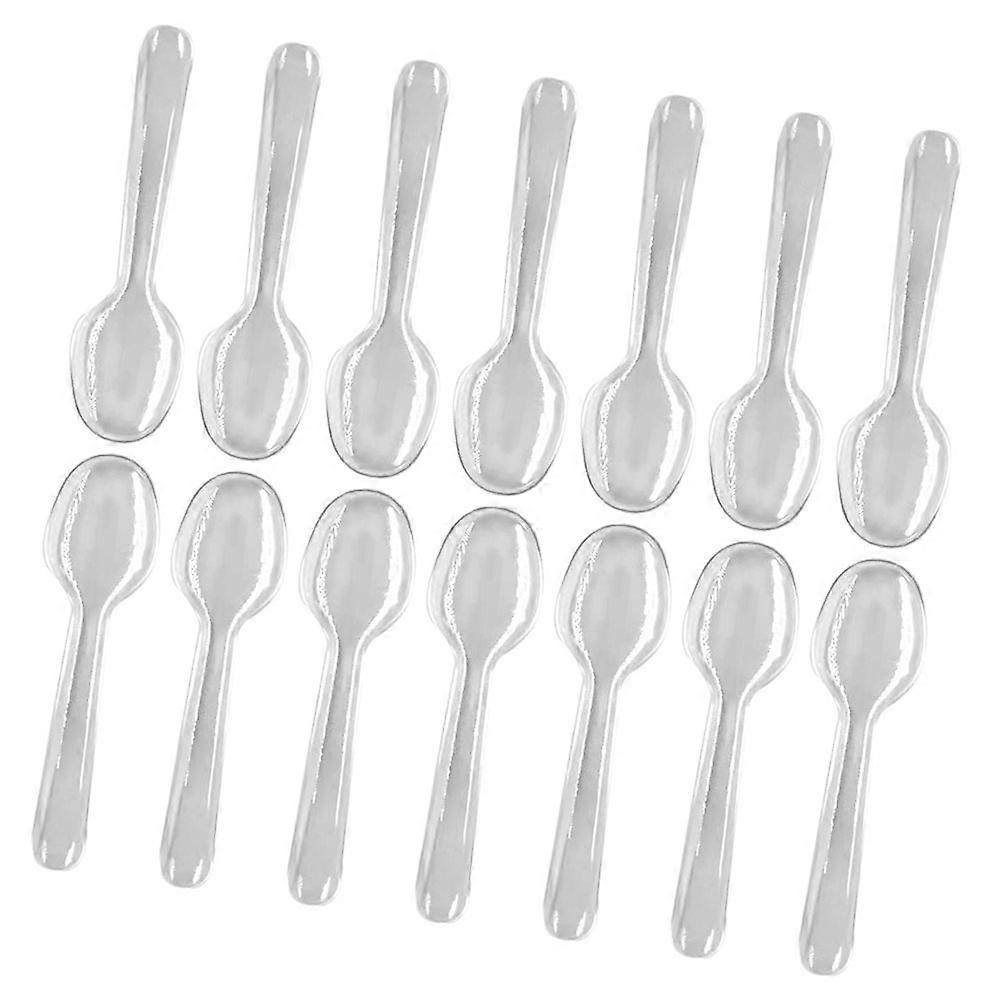 Party Dessert Spoons 100Pcs Transparent Plastic Utensils for Daily Use with Convenient Disposal