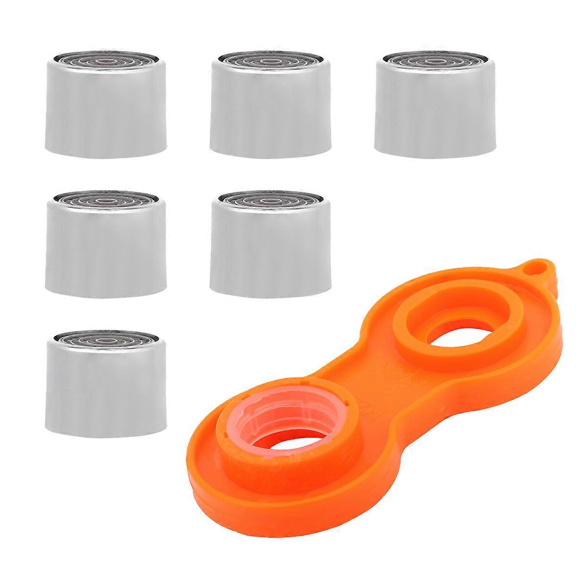 Water Saving Aerator For Kitchen Tap 7Pcs 22mm Copper Material Round Shape For Families