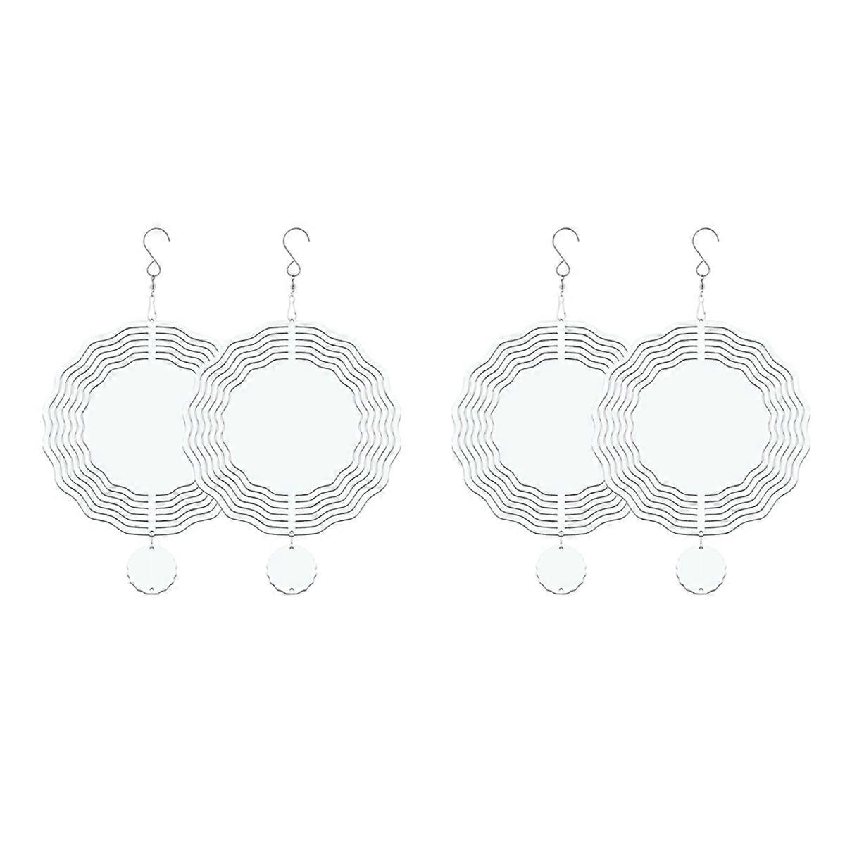 2 PCS 8 Inch Sublimation Wind Spinner Blanks, 3D for Yard Garden