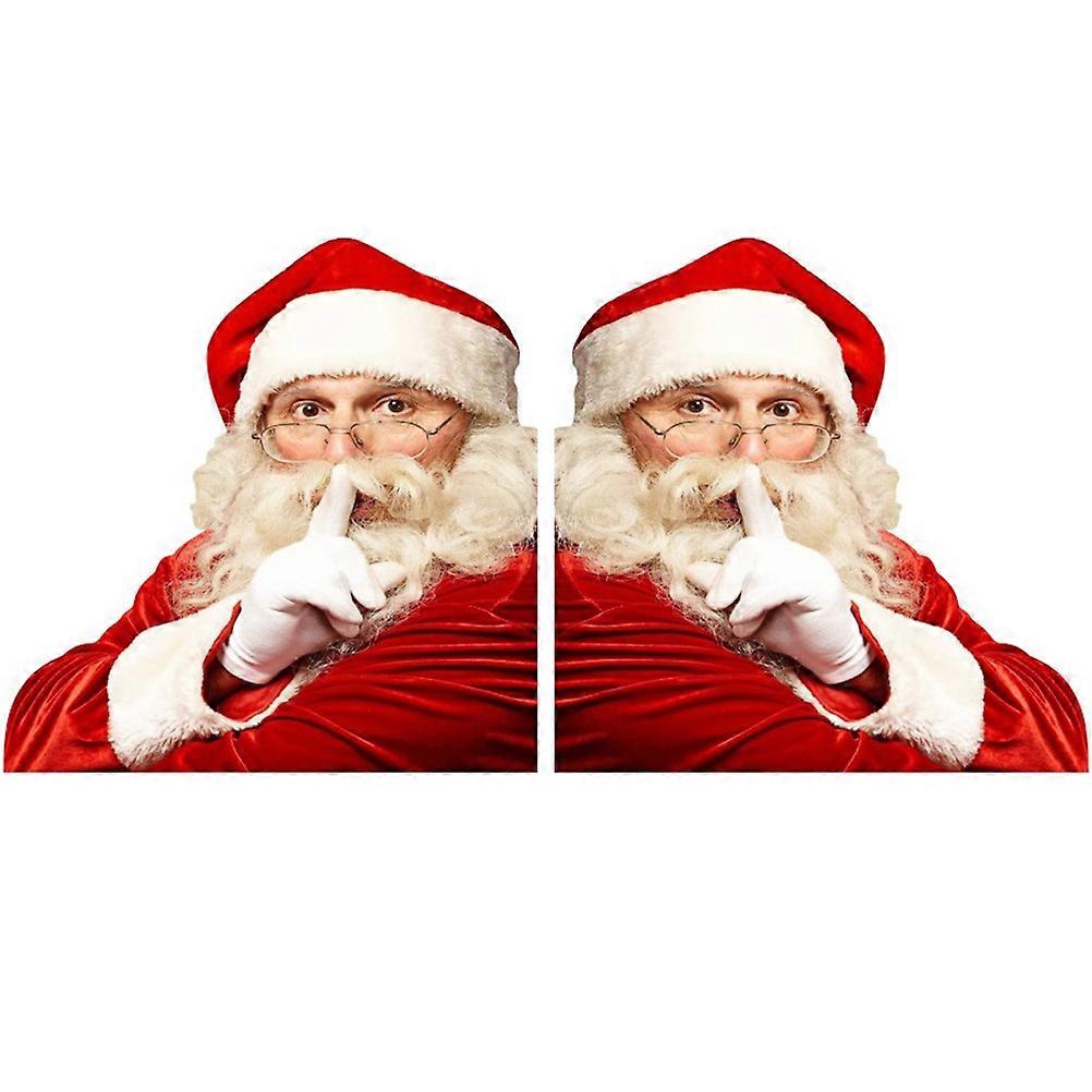 Here's a polished and professional product description based on your input:
**2pcs Santa Car Stickers – Self Adhesive Removable Christmas Decals