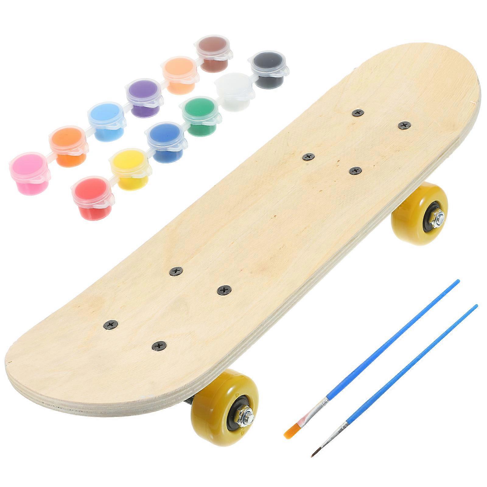 Χέρι-ζωγραφισμένο κενό Skateboard Deck Diy Graffiti Skateboard Υπαίθρια αθλήματα Ποικιλία Χρώμα Double Kicker Shape 1Set