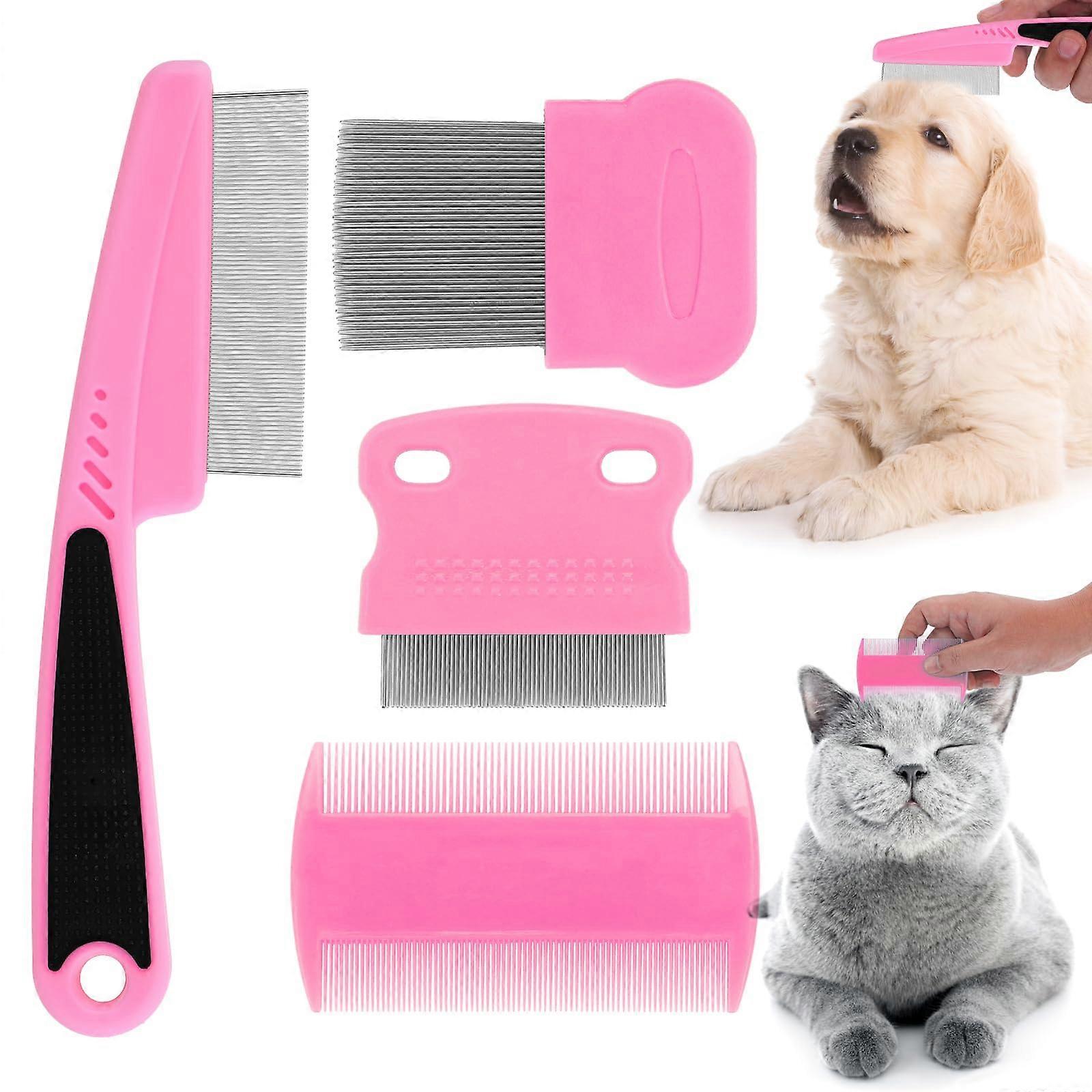 Pet Grooming Flea and Tear Comb (Pink)