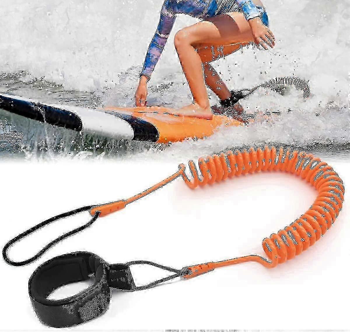 2.6 Ft Surf Leash, Sup Leash Spiral Telescopic Ankle For Stand Up Paddle Board Kayak