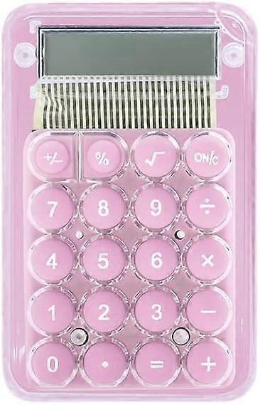 Transparent Calculator Cute Mini Calculator Portable Calculator Standard Calculator for Students (Pink)