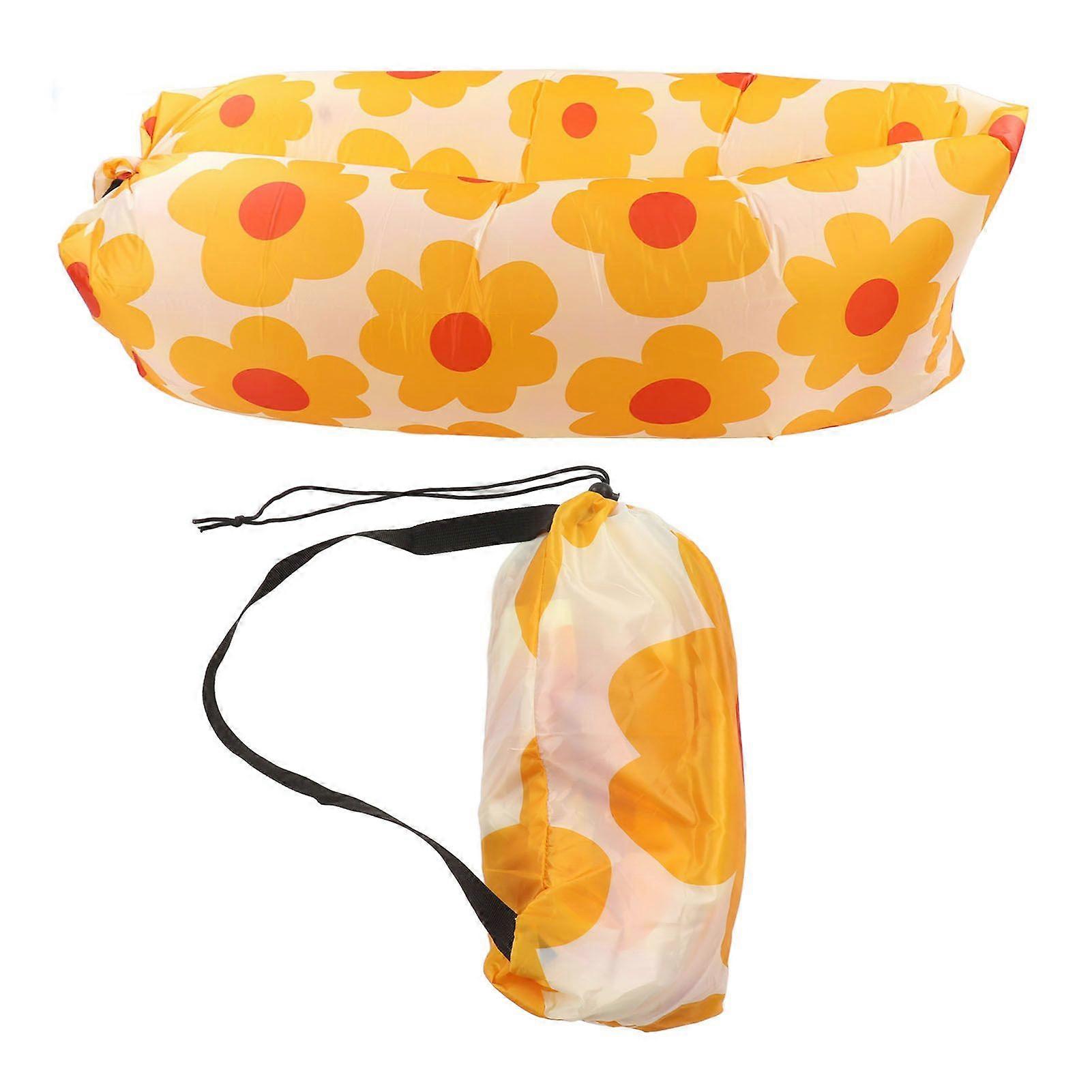 Oppblåsbar sofa rivemotstand bærbar oppblåsbar solseng sofa oppblåsbar stol med oppbevaringspose for voksne barn