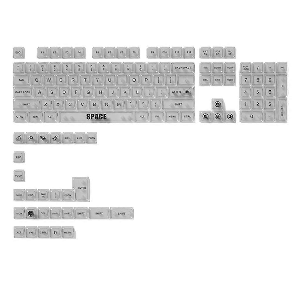 DIY transparent keycap set, RGB backlit, MDA profile, 132 keys, for mechanical keyboard.
