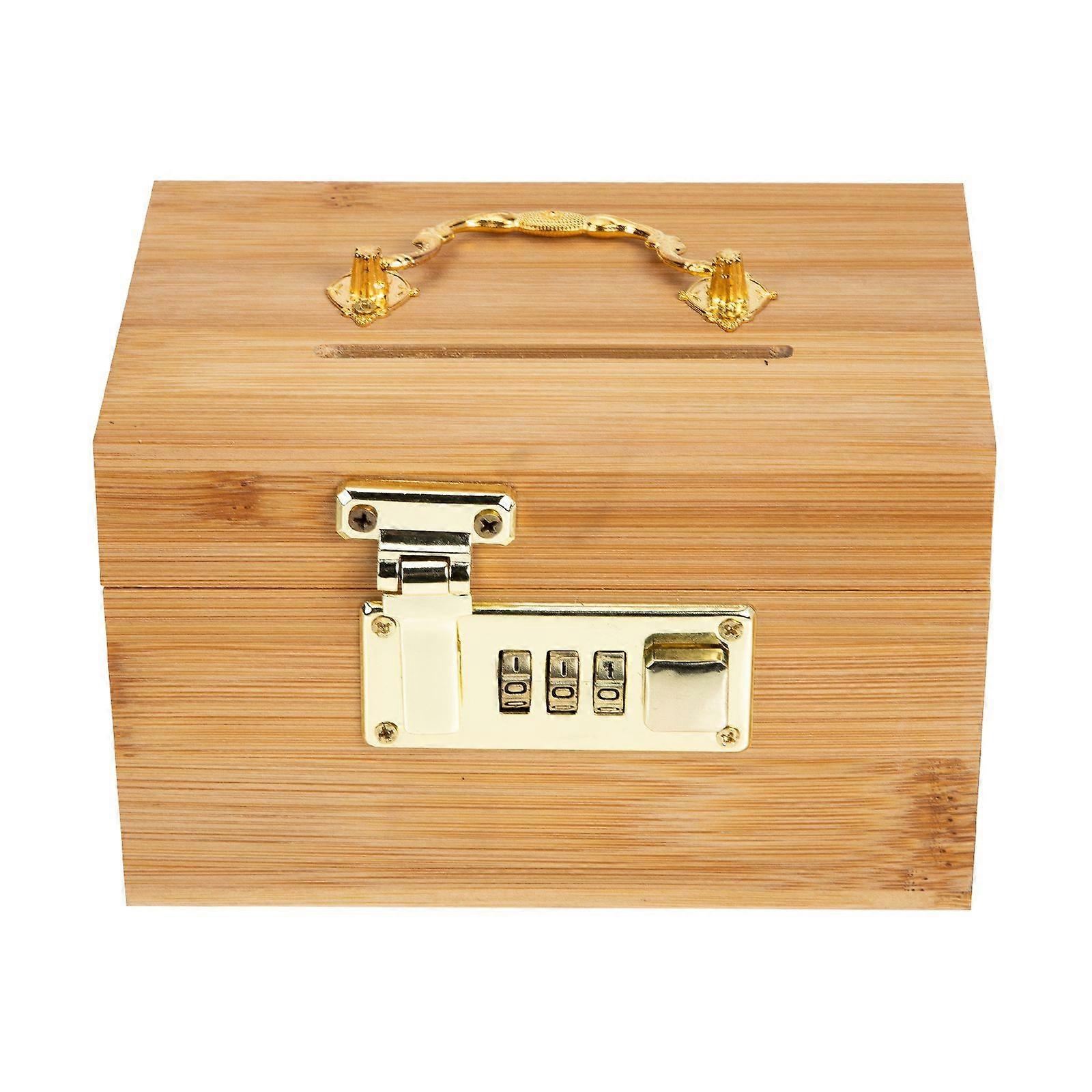Durable Wooden Storage Box Coin Box Treasure Storage Box Retro Wooden Box