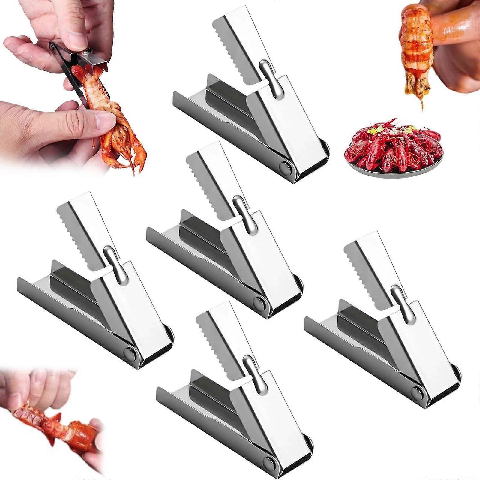 Stainless Steel Lobster Cracker Set - 5-Piece Seafood Tool with Lobster Tail Sheller, Shell Cracker and Tail Remover