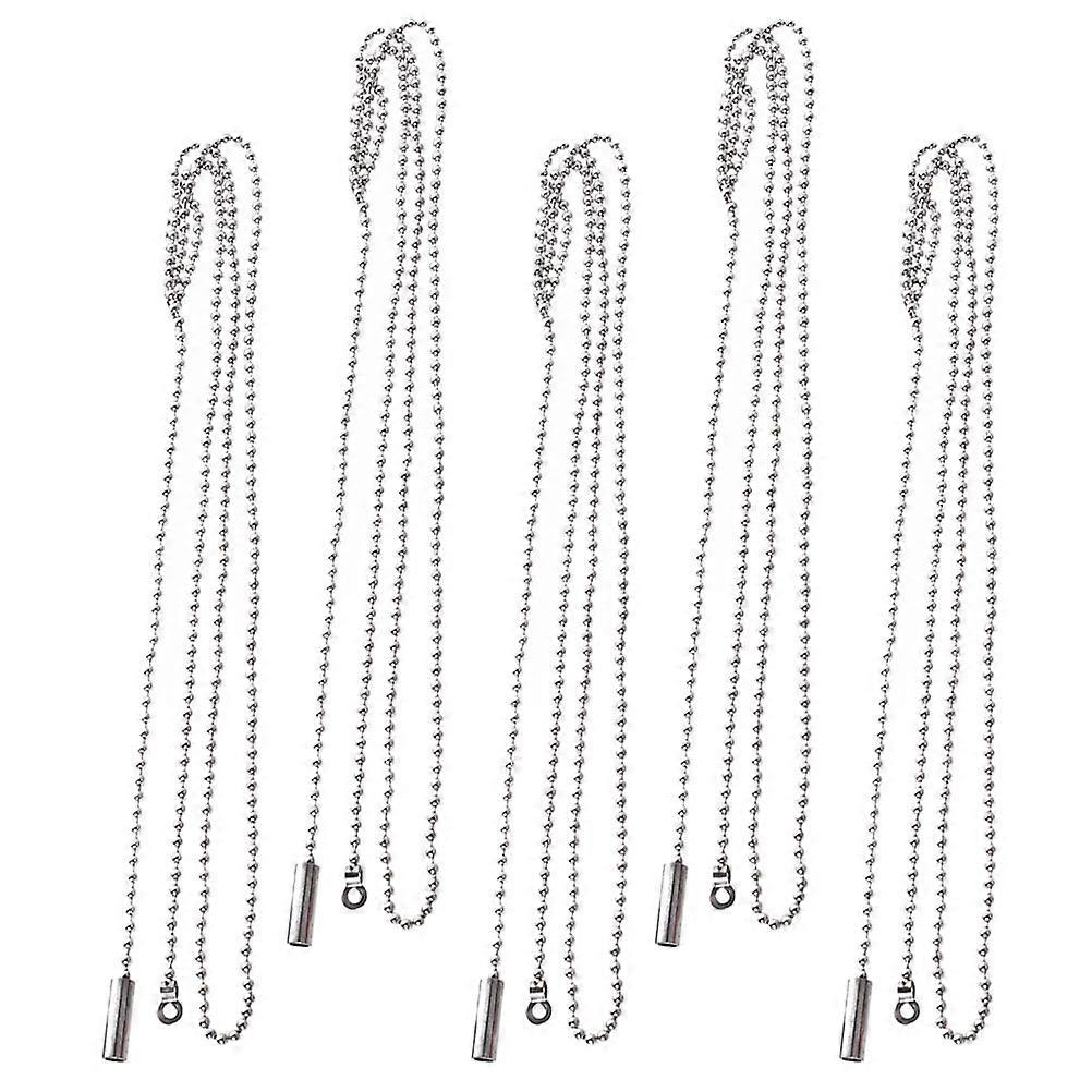 Chain Extension for Ceiling Fan Metal Replacement Silver 102.00X0.30X0.30CM Switch Function 5Set