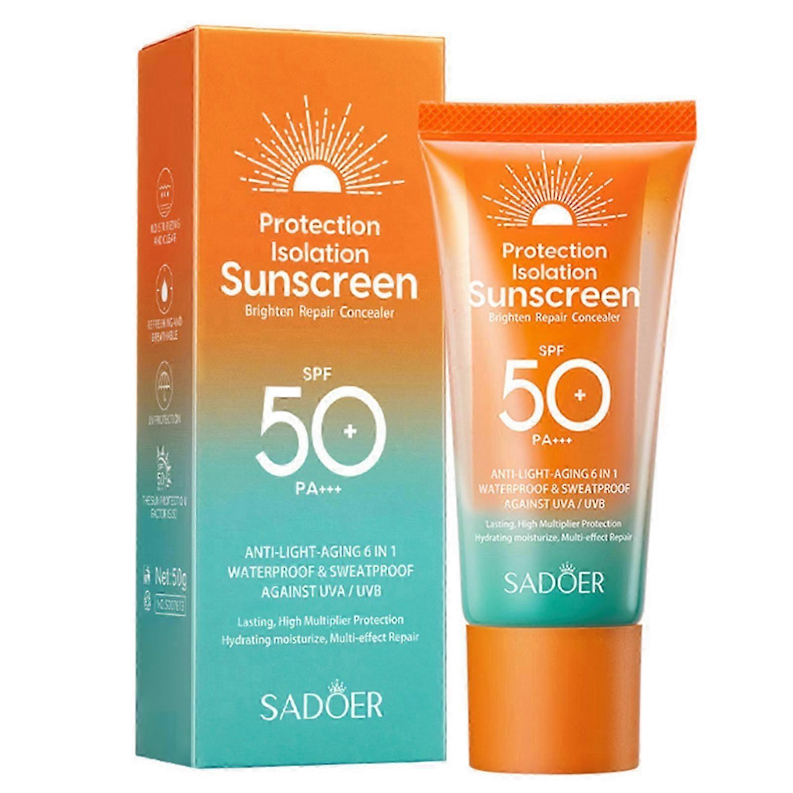 SPF50 Protection Isolation Sunscreen, Broad-Spectrum Protection Against Uva Uvb Rays, for Outdoor Activities