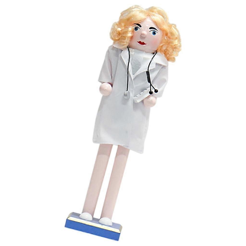 Wooden Nutcracker for Nurses, Dressed Nutcracker Ornament, Festival Table Decor, Christmas Decoration, 12-Inch