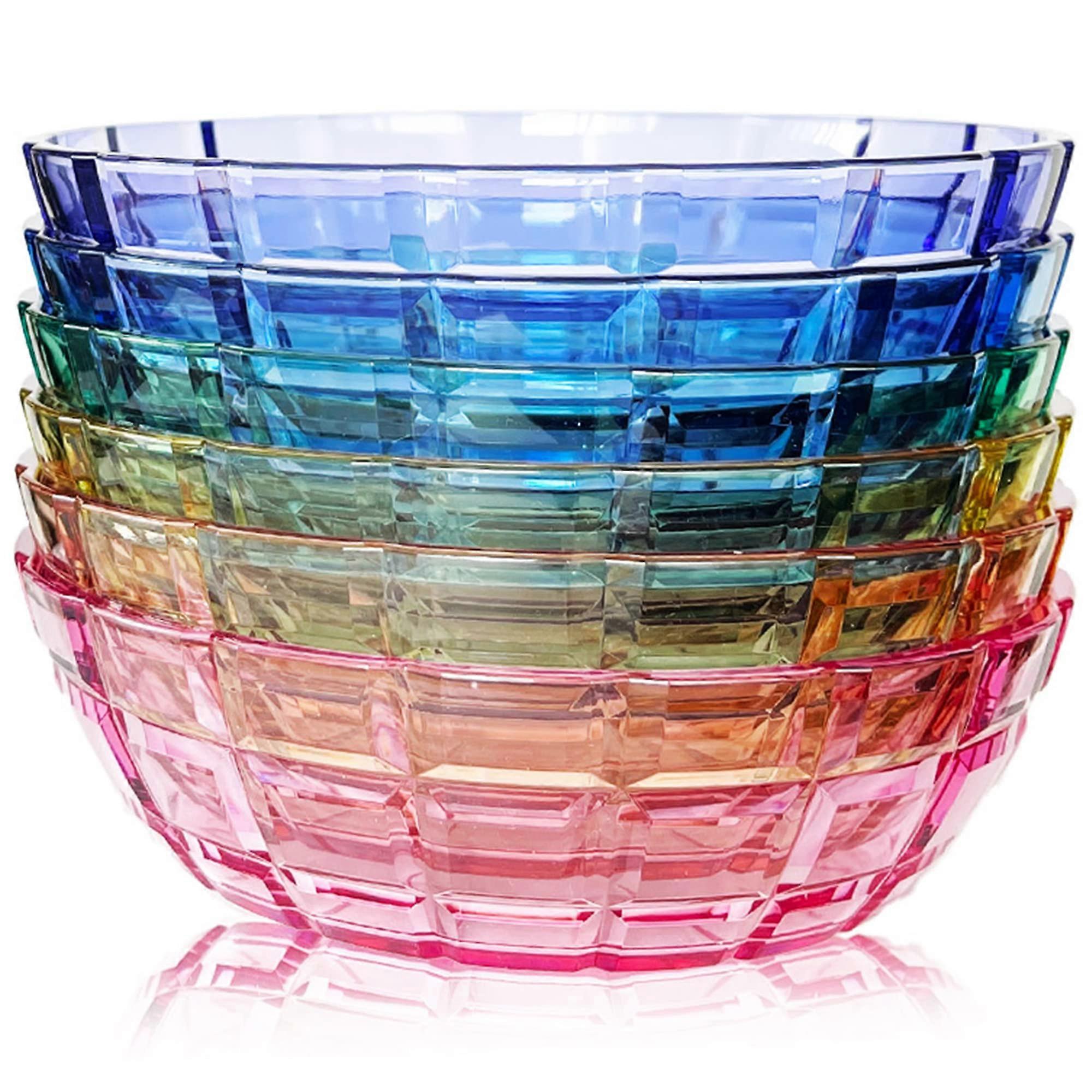 400 ml Unbreakable Small Bowls Set of 6 - BPA Free Tritan Plastic - Dishwasher Safe Lightweight Bowls