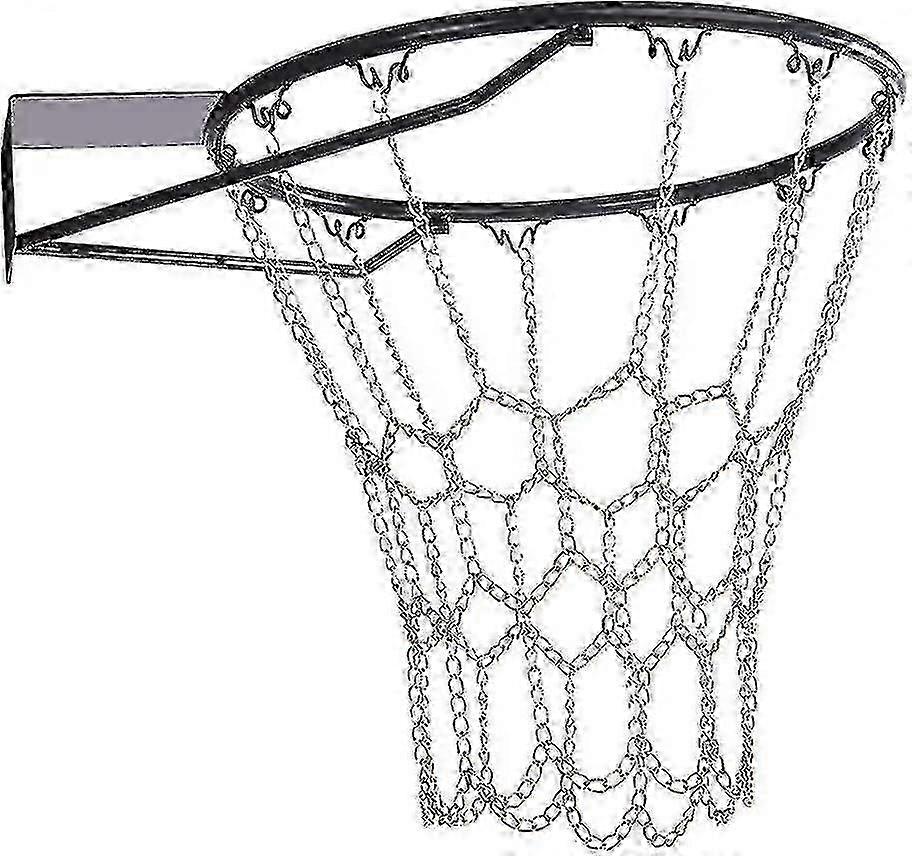 Metal Chain Basketball Net Replacement For Outdoor Indoor Standard Rim 12 Hooks Iron Chain Basketball Net