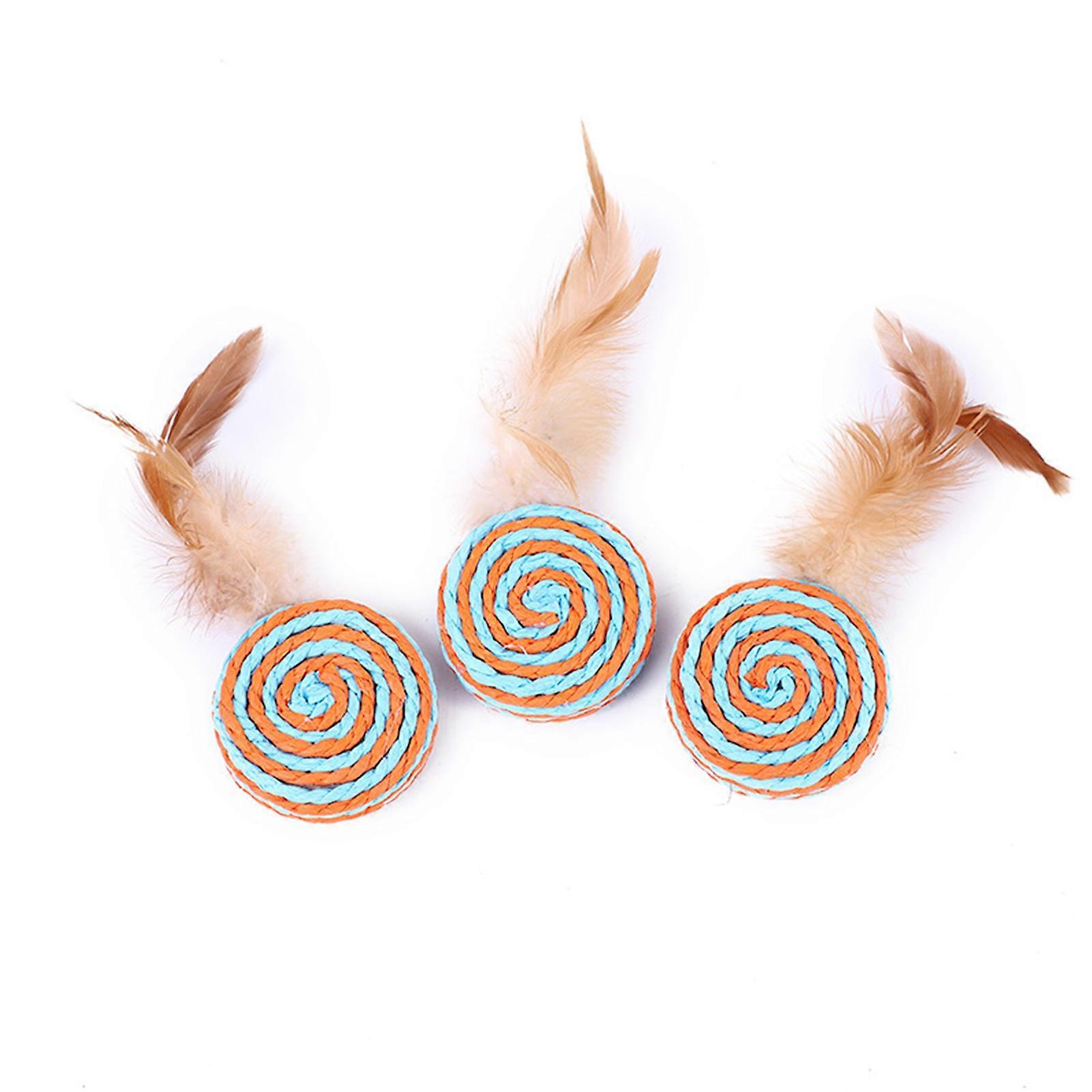 Paper Rope Round Cake Cat Toy Resistant to Scratching Interactive Cat Toy for Cats Dogs