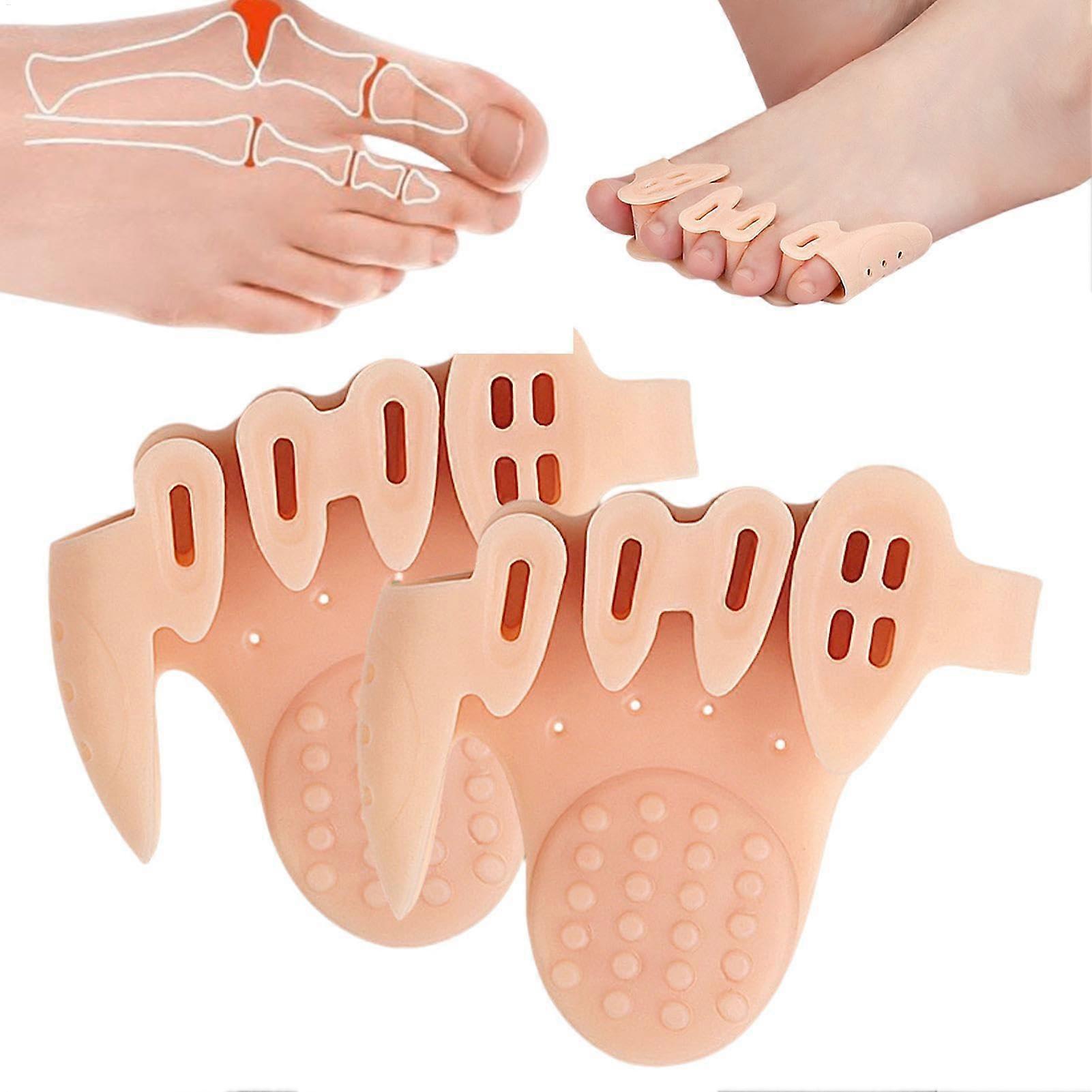 Orthopedic Toe Separator - Five Hole Foot Divider with Thick Arch Support, Half Size Orthotic Bandage Sleeve Corrector