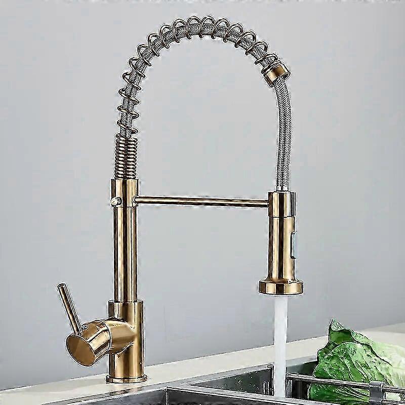Brass Black Kitchen Faucet with Two Models, Pull-Down Single Handle Hot Cold Mixer Tap