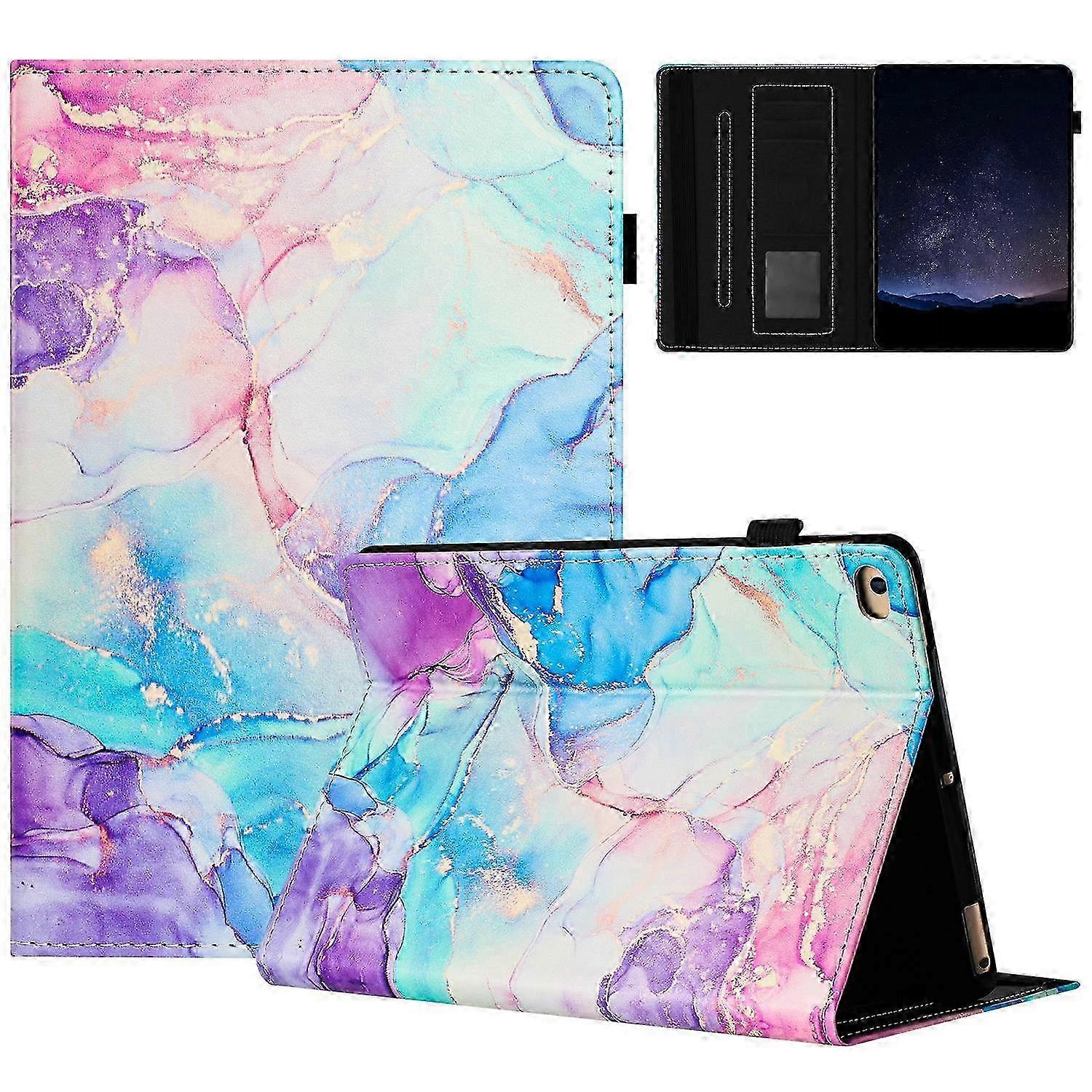 Case Folio Stand Marble Pattern Leather Smart Cover for 9.7-inch Tablet (2018)/(2017)
