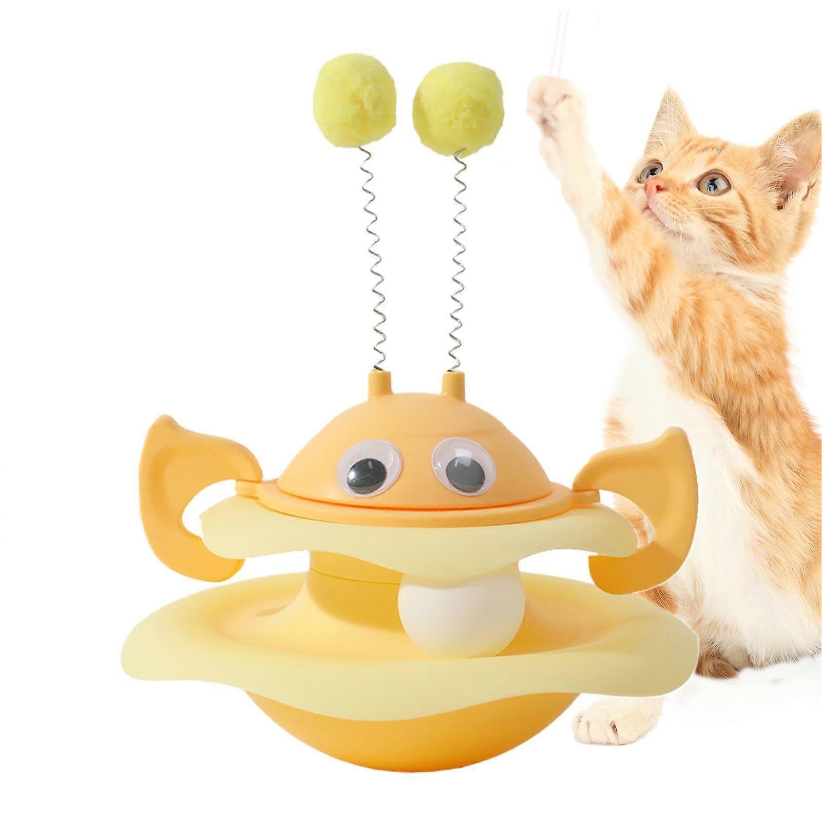 Rotating cat toy, wobble toy for cats Little Bee, rotating cat wobble toy Rotating play board in Little Bee design for medium and small cats