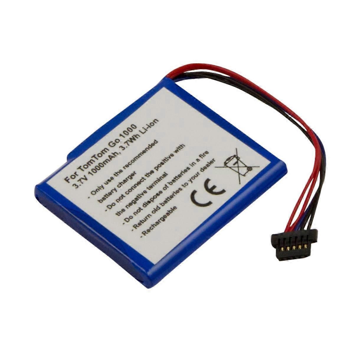 Replacement battery for TomTom GO 1000 3.7V 1000mAh Li-ion GPS, Blue