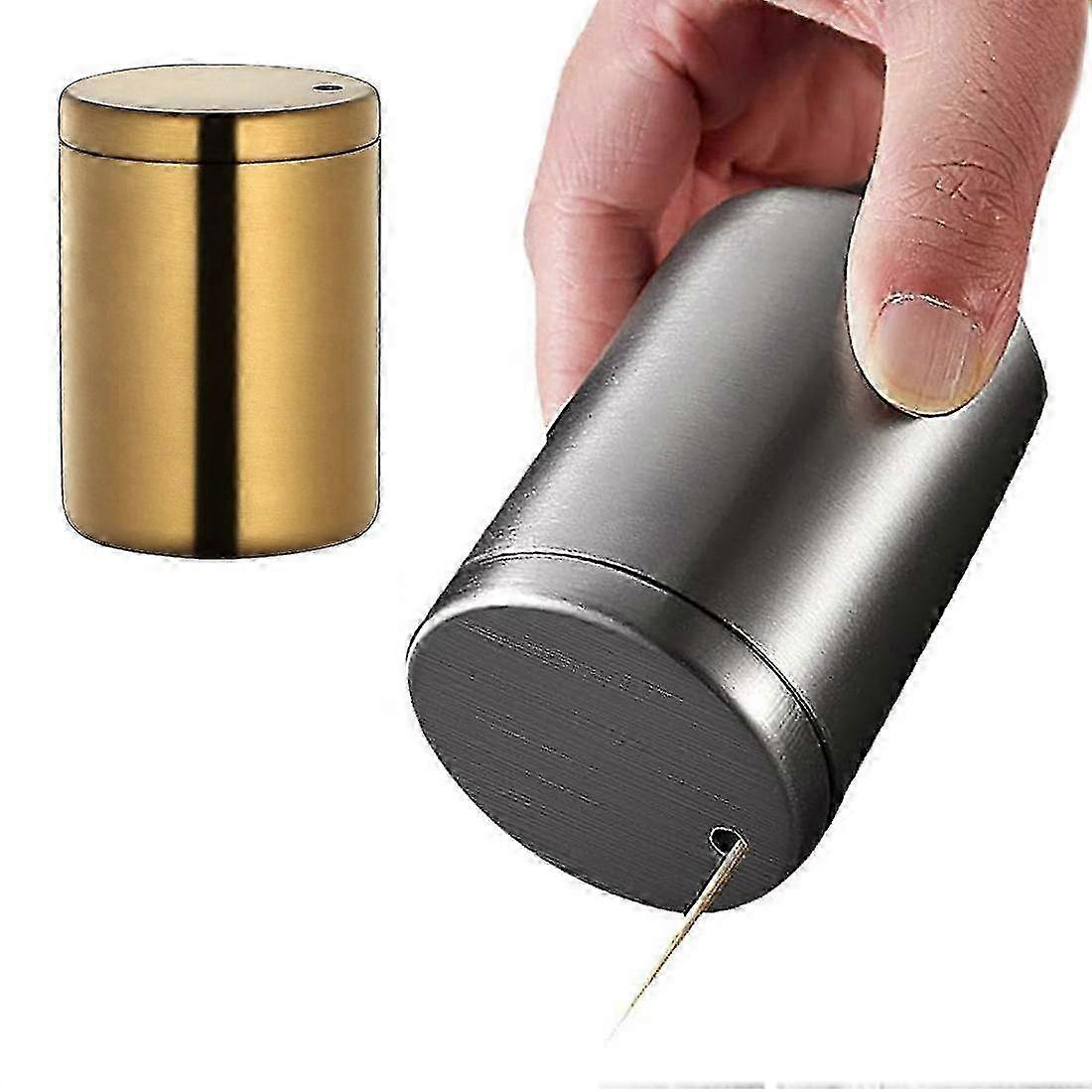 Premium Texture Sealed Toothpick Holder Storage Box Dispenser Portable Container Toothpick Jar 1pc