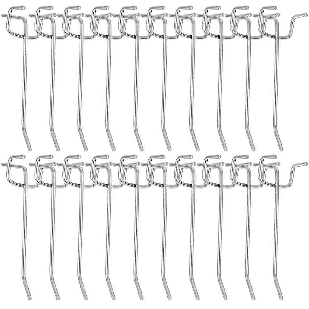Pegboard Hooks 20Pcs Silver Iron for Holding with Strong Load Capacity and Rust-Resistant