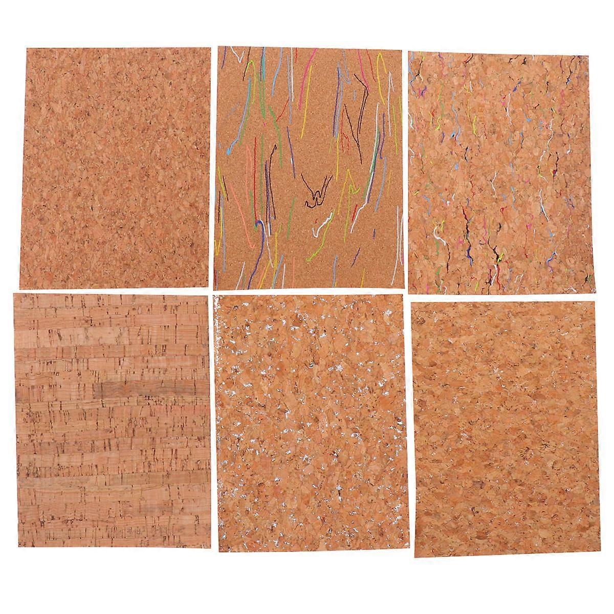 6pcs DIY Artificial Cork Print Set – Durable PU for Crafts, Jewelry, Hats, Bags & Creative Accessories Projects