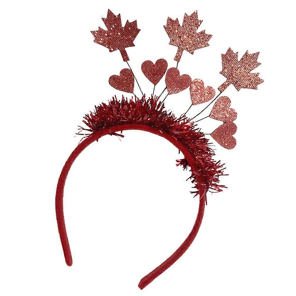 Canada Day Hairband Made of Felt Cloth Red Color for Decorative Use and Festive Occasions