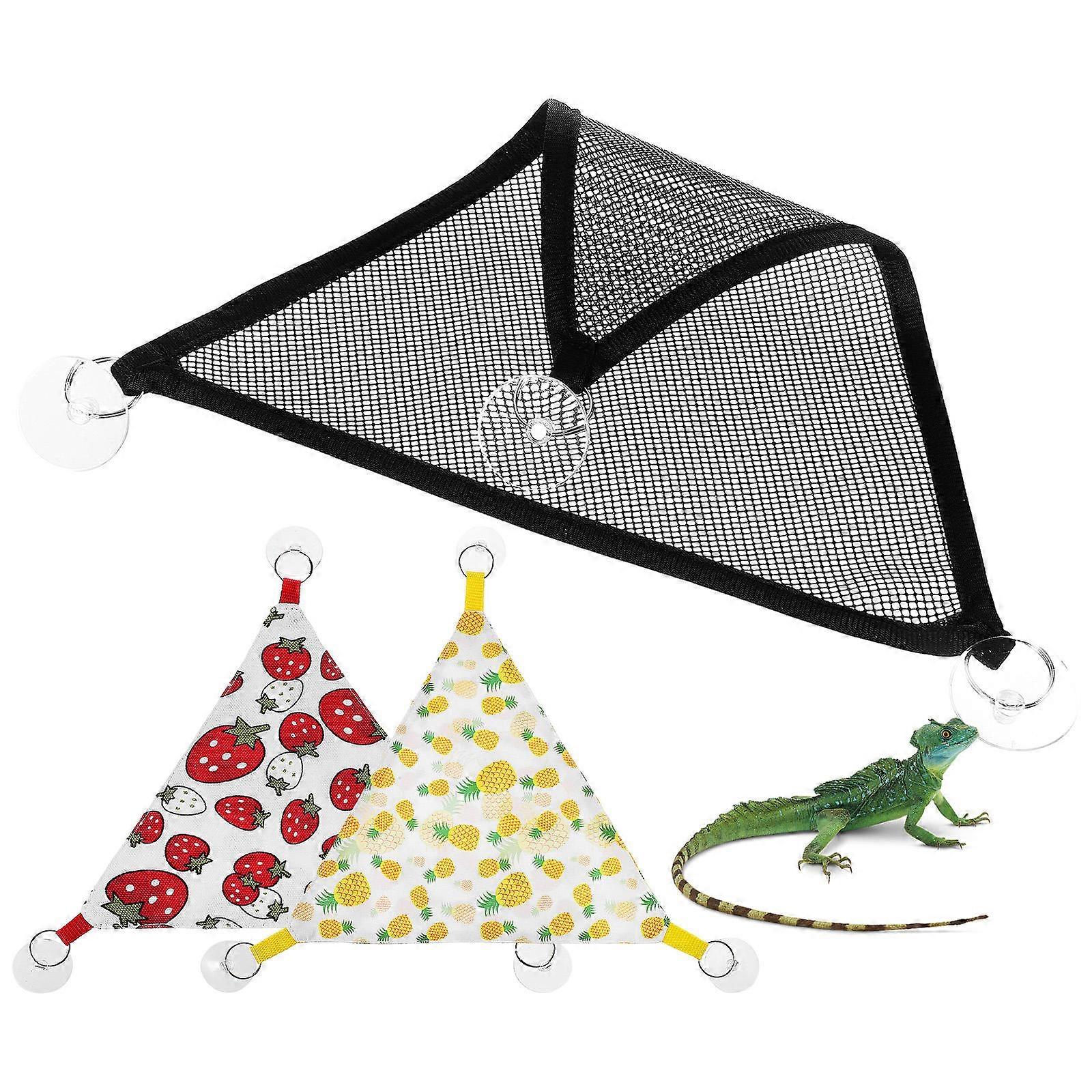 Small Animal Hammock Lounger For Reptiles Entertainment Pineapple Pattern 4Pcs