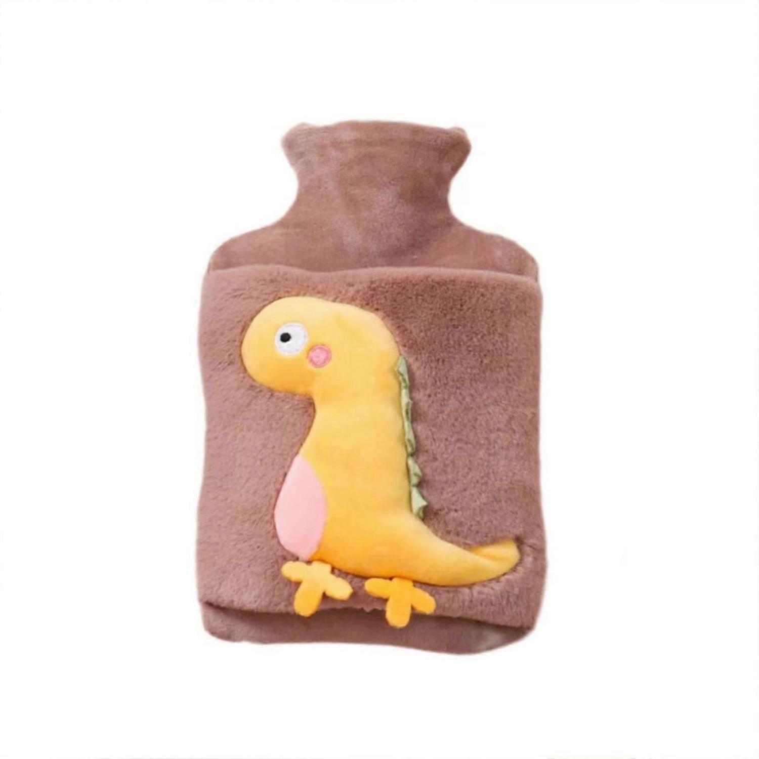 Cute Dinosaur Hot Water Bottle, 1L Large Thickened Delicate Plush Hot Water Bottle with Cover, Explo