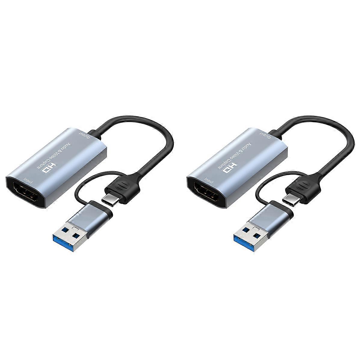 4K -Compatible to Type-C+USB Video Capture Card 1080P