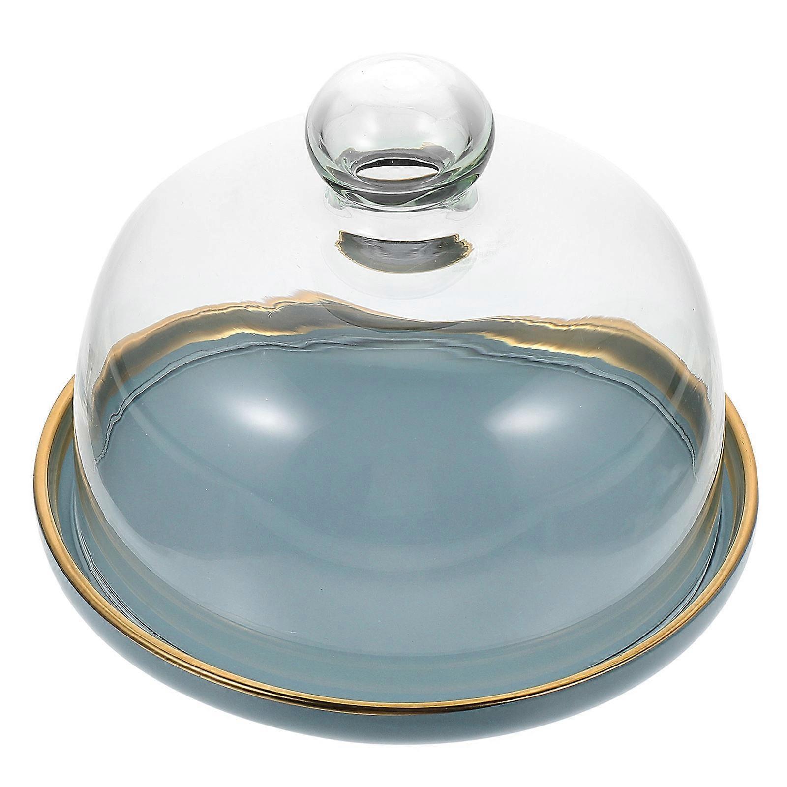 Cake Tray Dessert Dome for Buffets Food Preservation in Gray 1 Set
