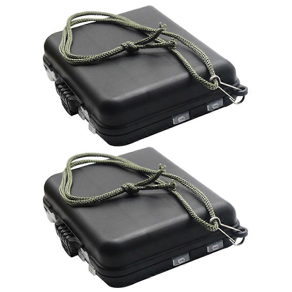 Portable Fishing Tackle Boxes Durable 2 Pack Accessory Organizer with Dividers for Hooks, Baits Storage Freshwater Use