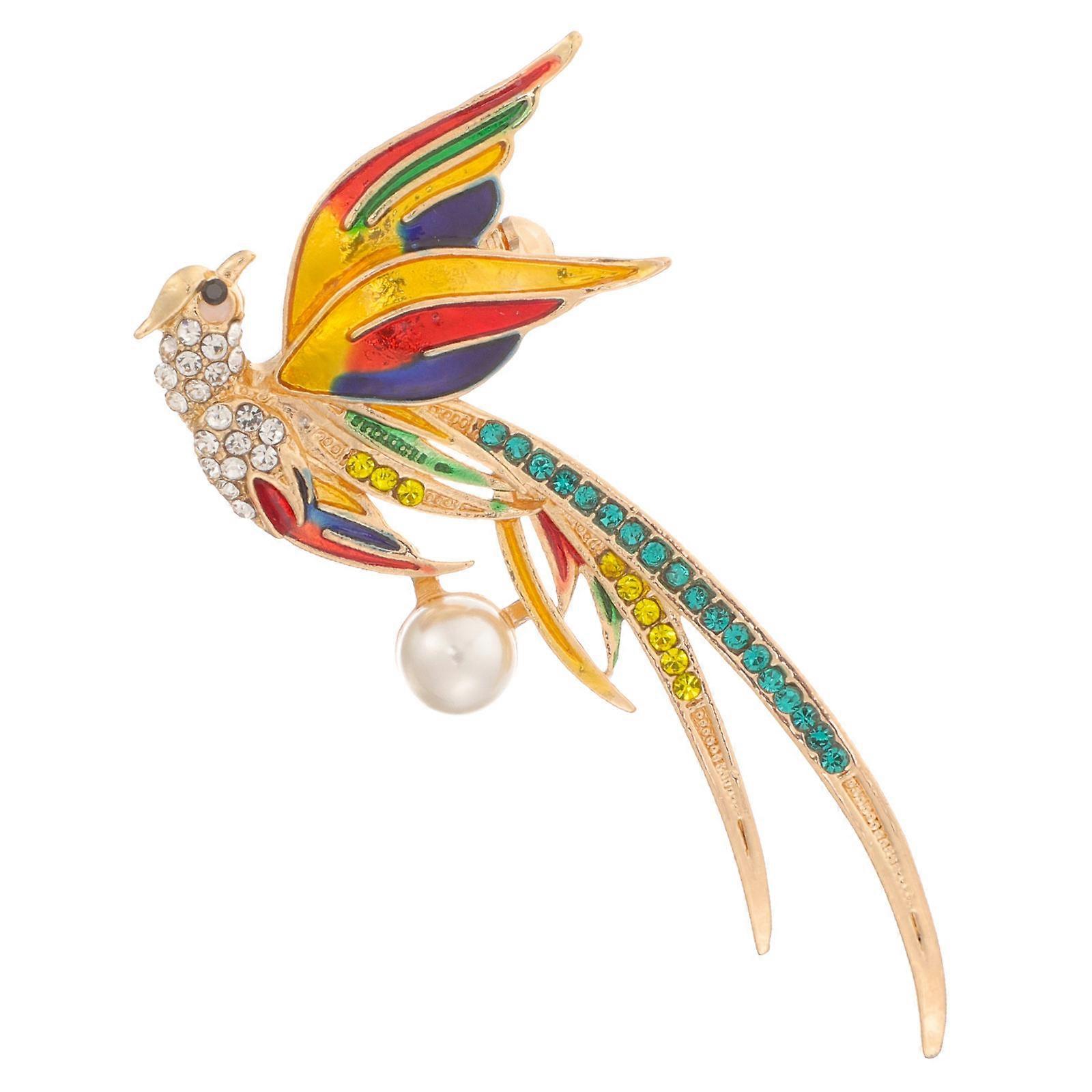 Multi-Colored Brooch Pin 6.4x3.2cm Rhinestone Material For Backpack 1Pack