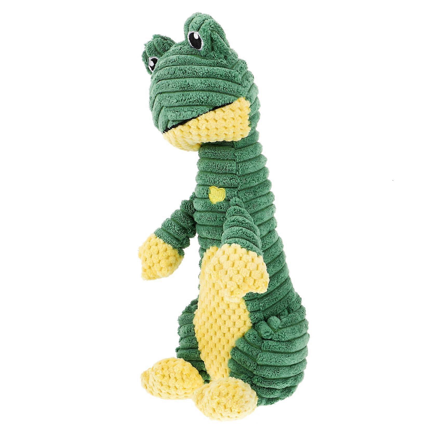 Dog Teeth Cleaning Toy - Interactive Plush Play Toy with Squeak, Light Green, for Teeth and Chewing