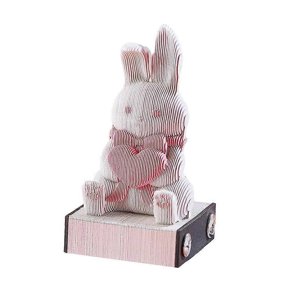 3D Paper Sculpture Art Sticky Notes Book, ThreeDimensional Rabbit Note Paper, Tear Open to Expose Rabbit Note Paper Pad for Desk