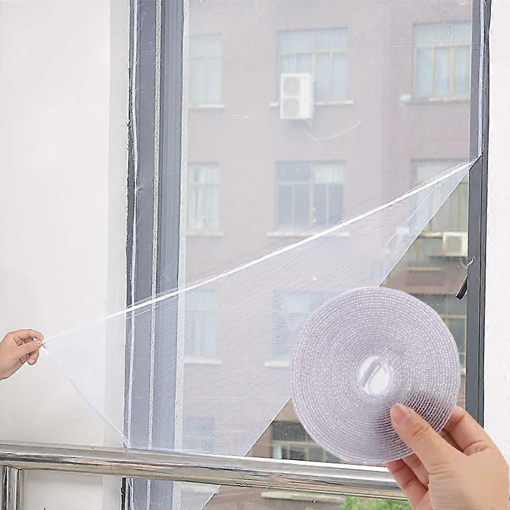 Fly Screen Window 130 x 150 cm Fibreglass Insect Protection with Velcro Tape (White)