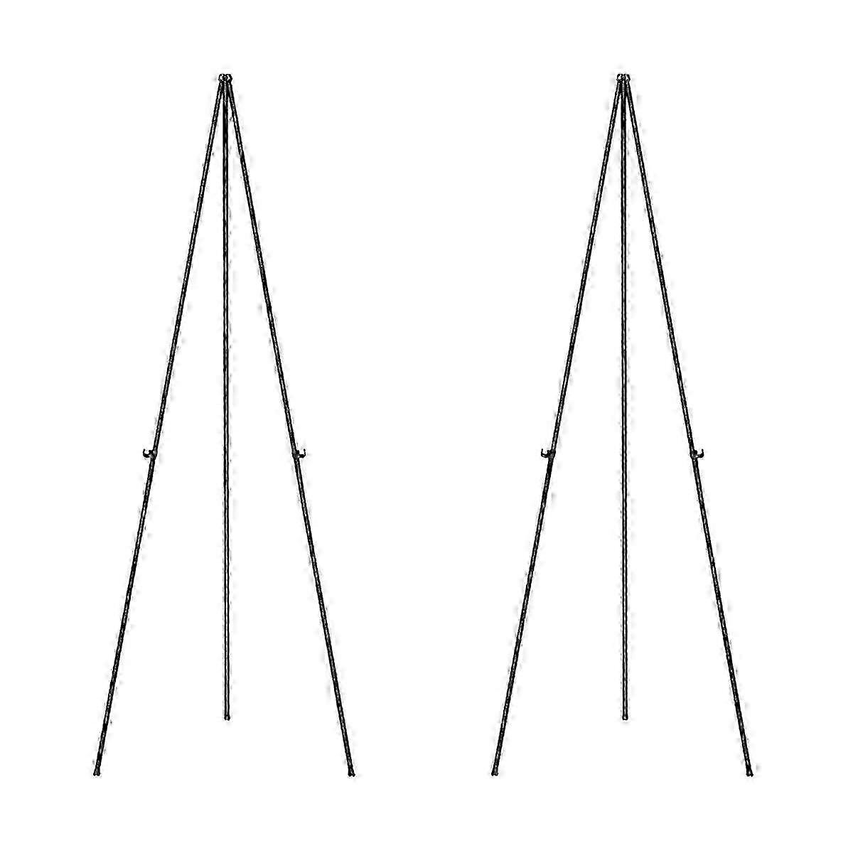 2 Pack Wedding Sign Display with Bag Foldable Portable Stand Adjustable Metal Easel Tripod Black JN