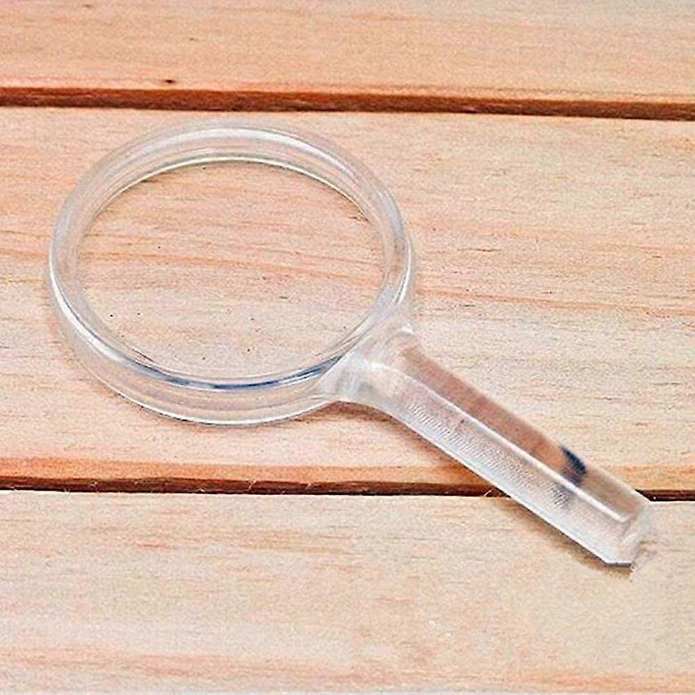 Lupen Lupe Transparent with Round Handle for Reading, Crafting, and Repair - 3x Magnification