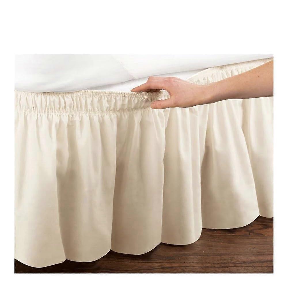 Hotel Bed Skirt Elastic Secure Fit Fits Twin Full Queen King 38cm Ref 1297 White Beige