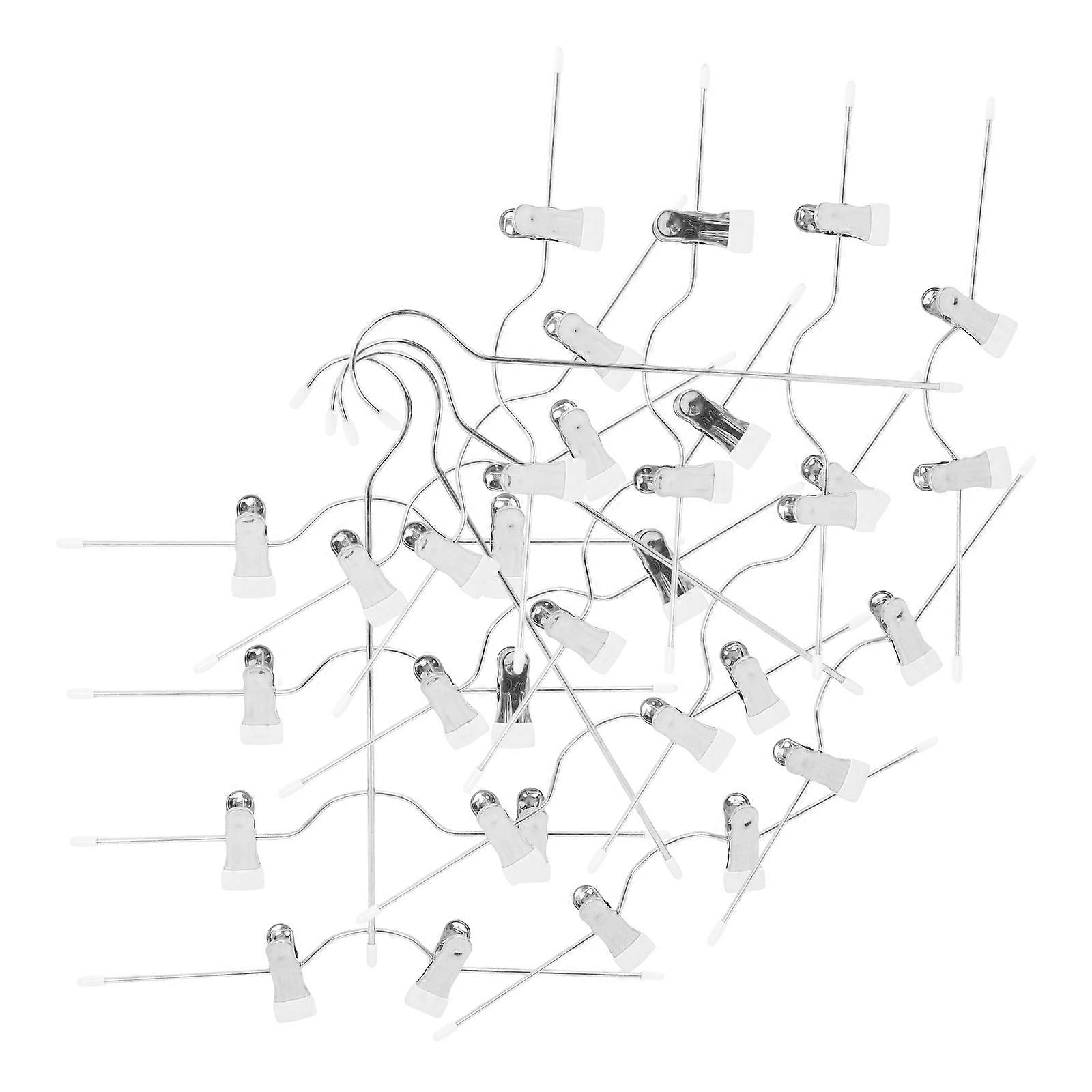 Hangers With Clips For Closet Rotatable White 37.50X32.50X3.00CM High Manganese Steel Keep Neat And Organized 4Set