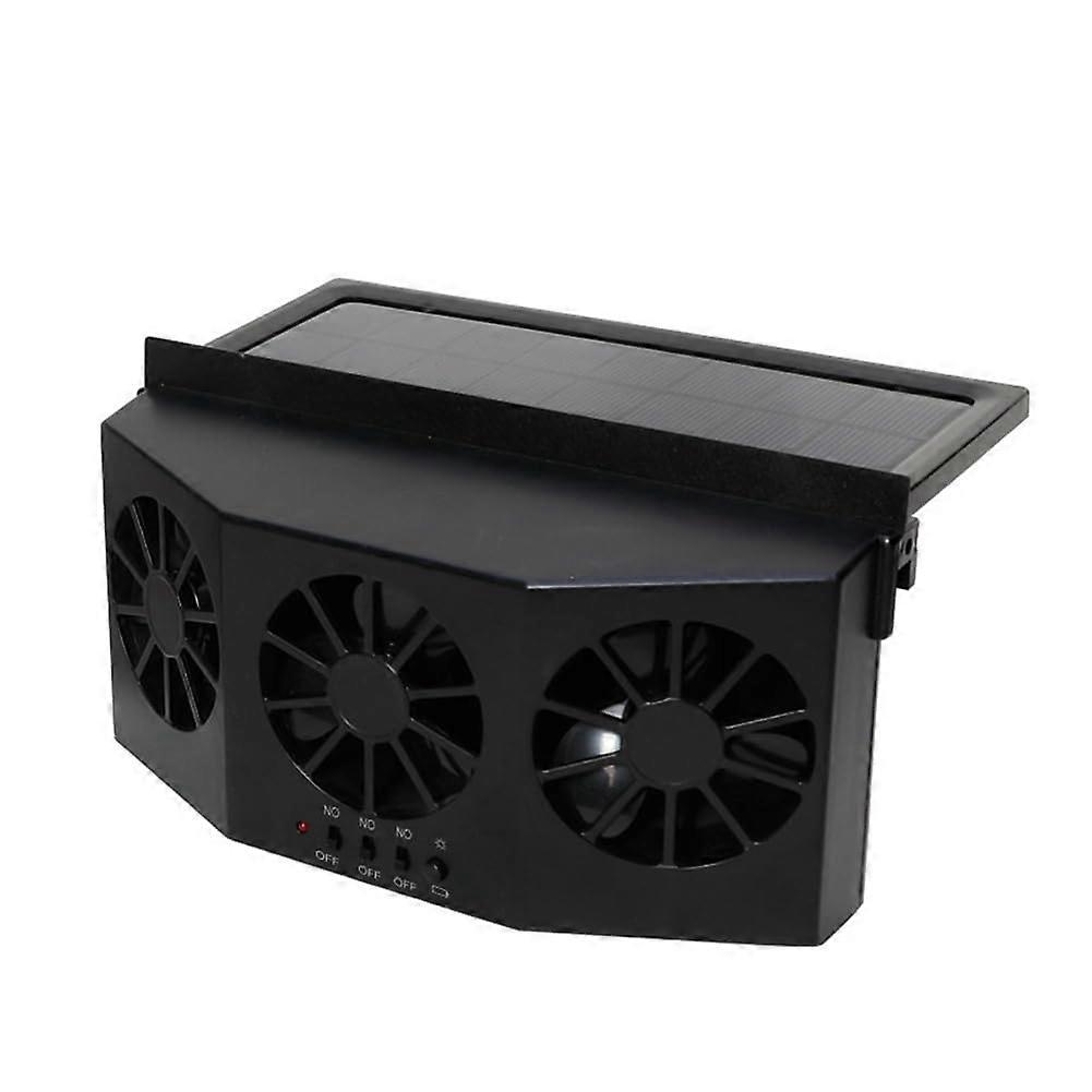 Automatic fan, Wireless solar charging fan, Portable, Compact radiator, Black