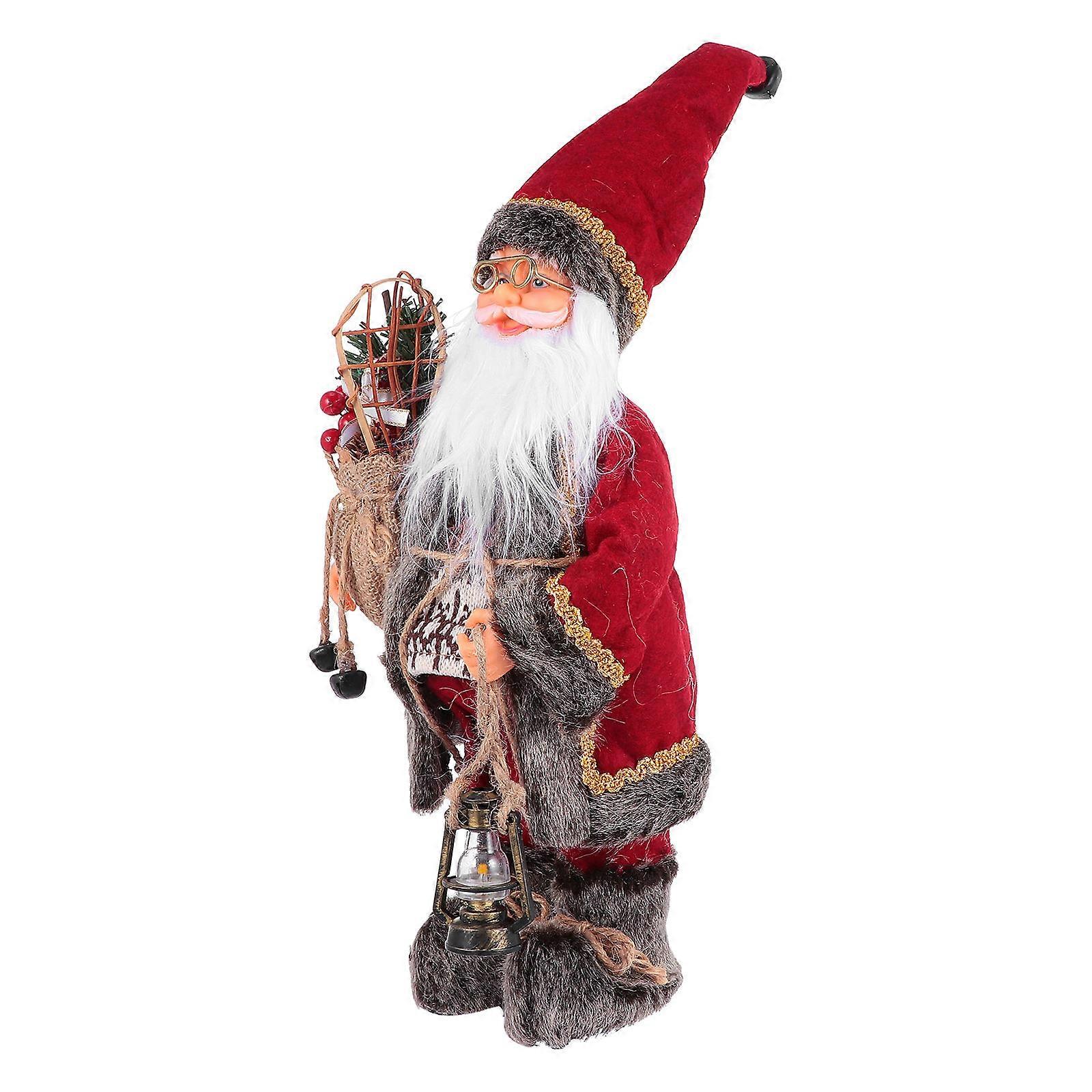 Holiday Decor Santa Claus Shape Cloth Material Showcase Decorations 11.79x6.68x2.36 Inch 1Pc